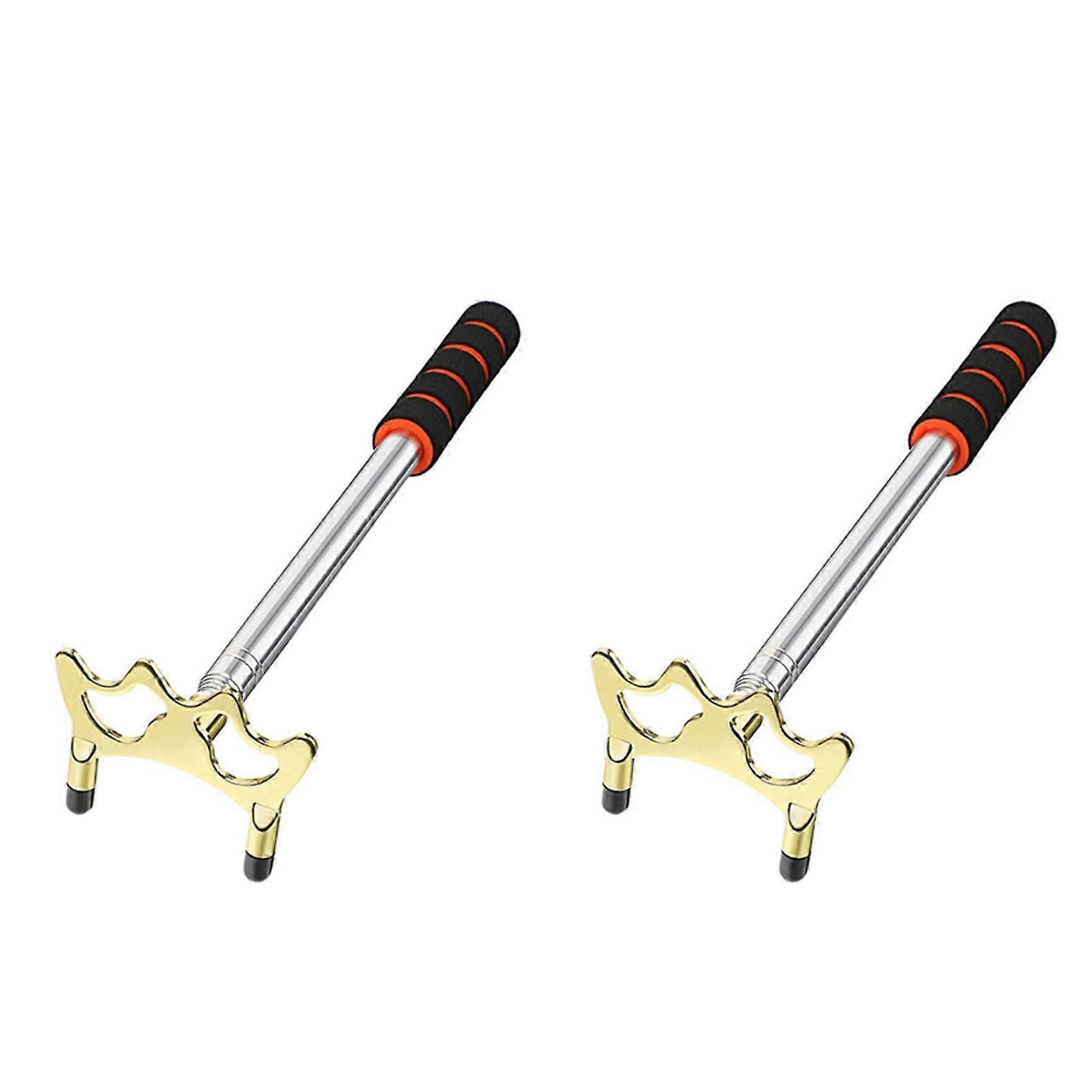 2 x retractable bridge cue with removable brass bridge head, billiard cue accessories for billiards, low bridge head