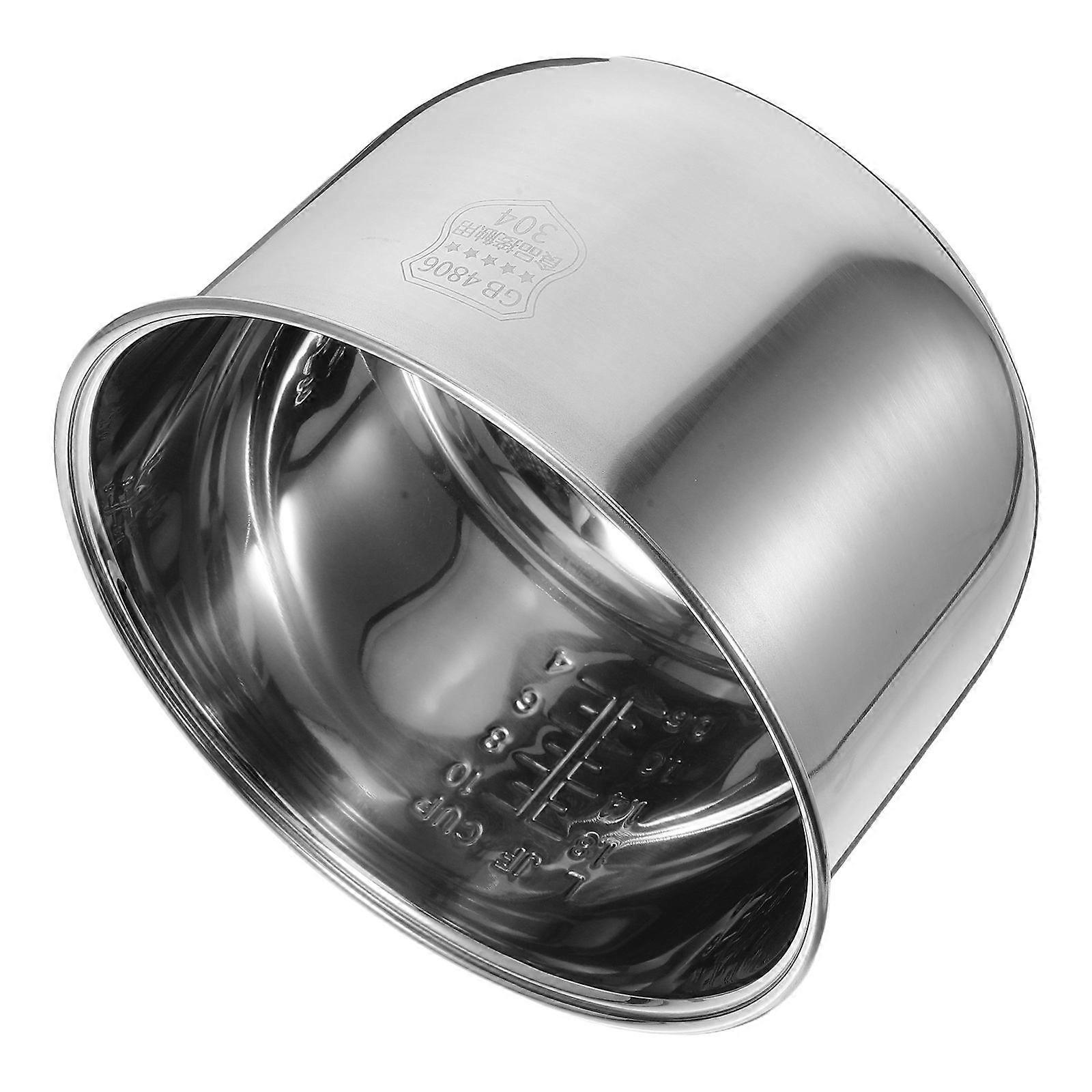 Cooker Liner Stainless Steel Inner Cooking Pot Rice Cooker Replacement Parts Steaming Stewing Porridge Making 5L Silver 1Pcs