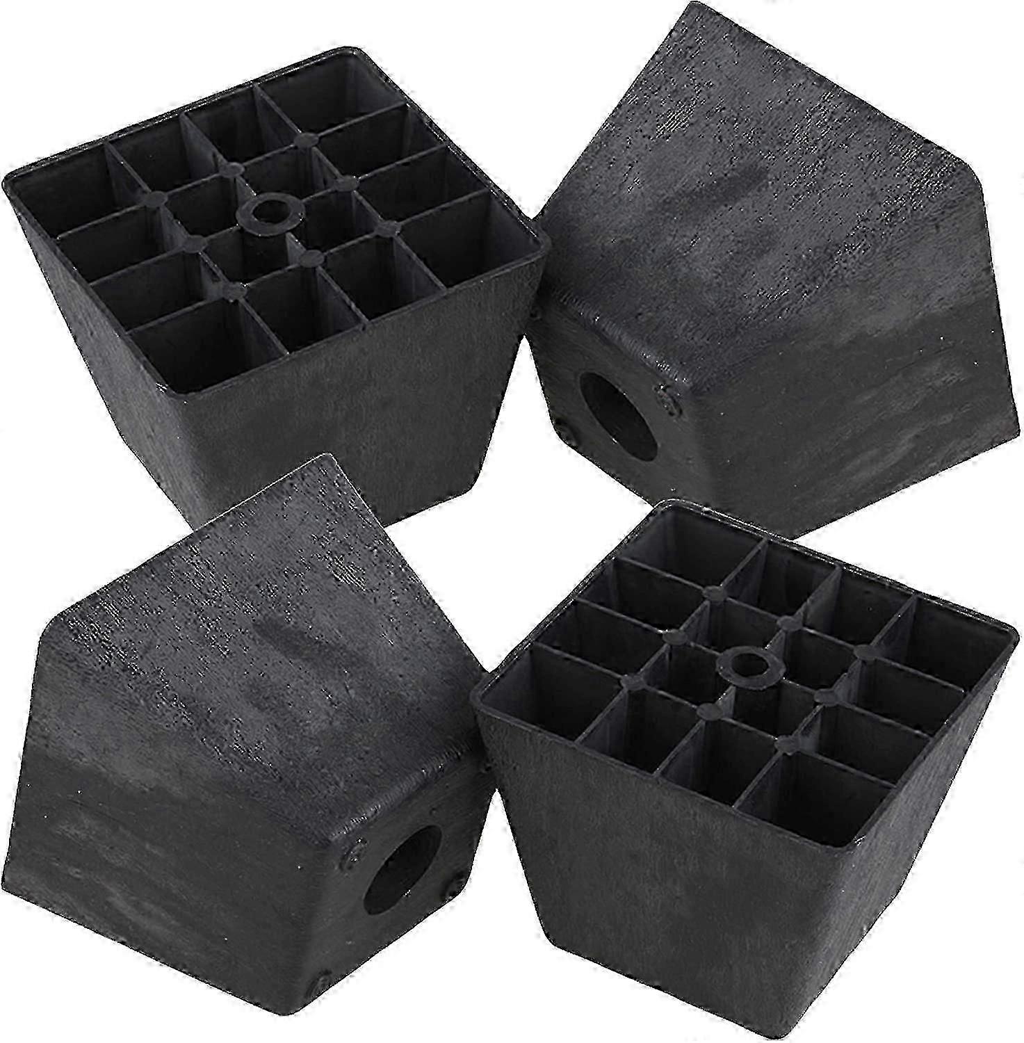 Trapezförmige Sofabeine aus schwarzem Kunststoff 4er-Pack (Typ 2)