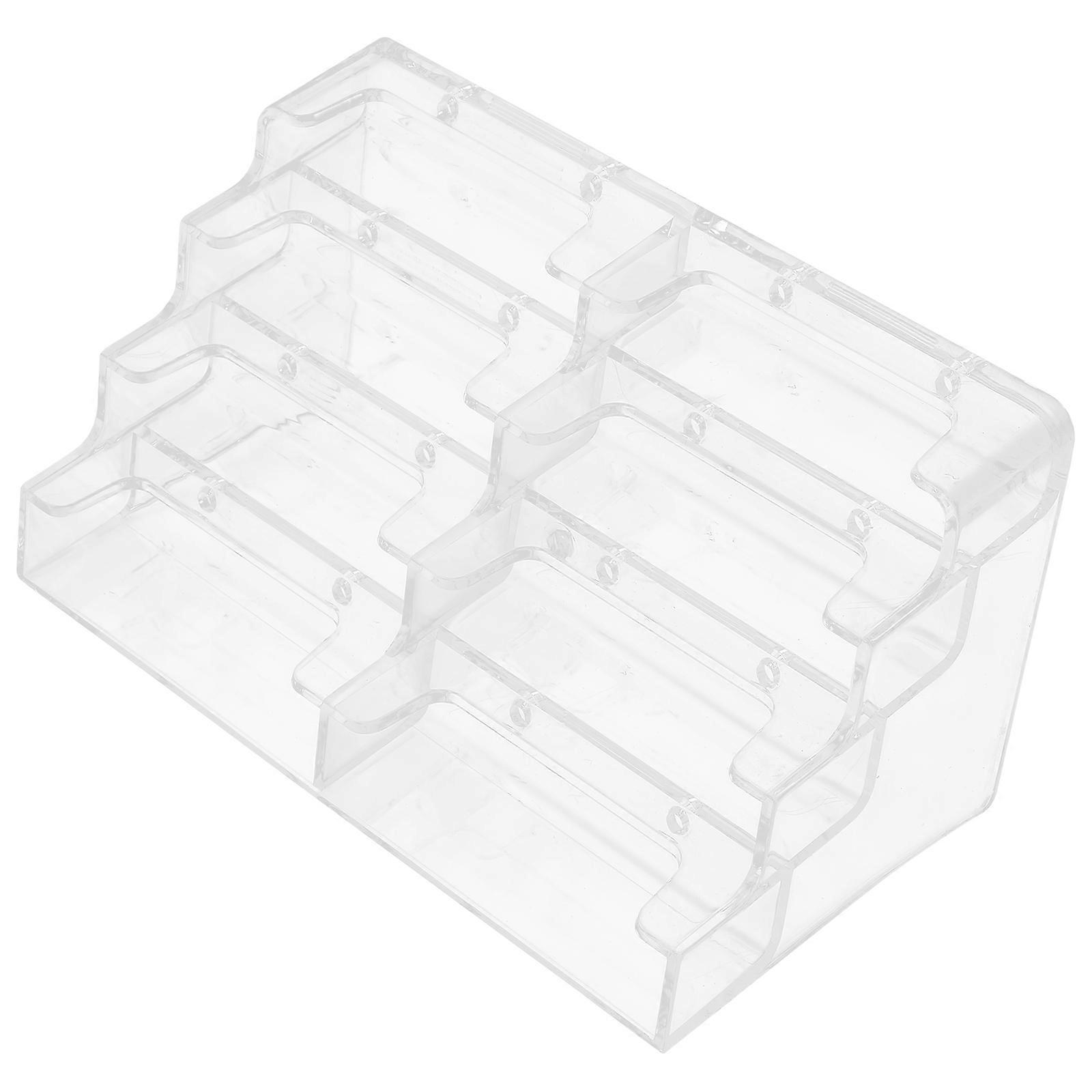 Multi Layer Transparent Acrylic Business Card Holder – Lightweight, Portable Card Organizer Stand for Desk Display, Thickened Design for Trade Shows