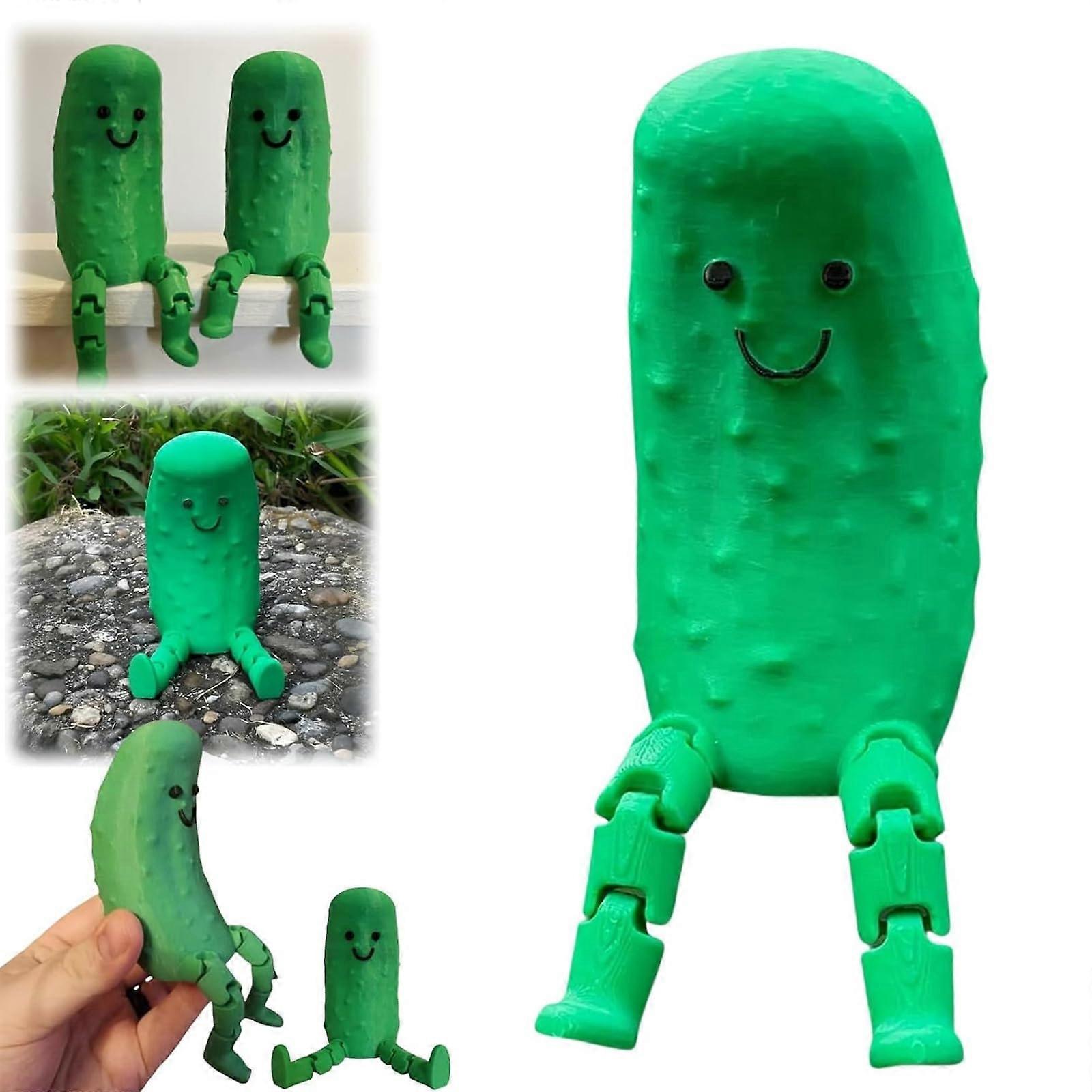 3D Printed Cucumber Ornament, Emotional Support Toy With Flexible Legs, Desk Buddy For Cucumber Lovers Office Desk Decor