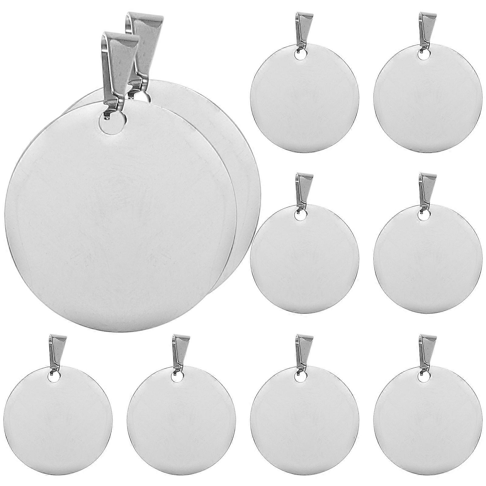 Dog Name Tags Metal Round Dog Tags Pet Owners Identification 10Pcs