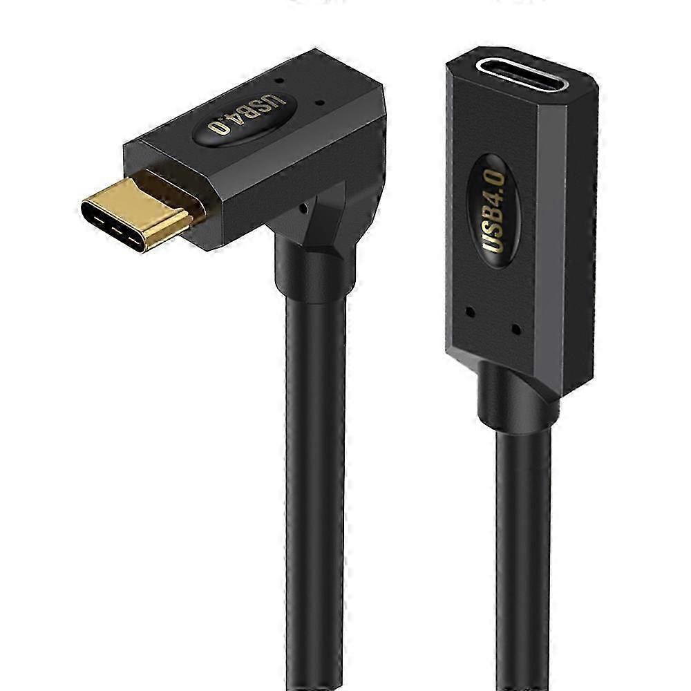 1m USB 4.0 Type-C Up-Angle Male to Female Extension Cable 240W Fast Charging 8K 40Gbps Data Transfer