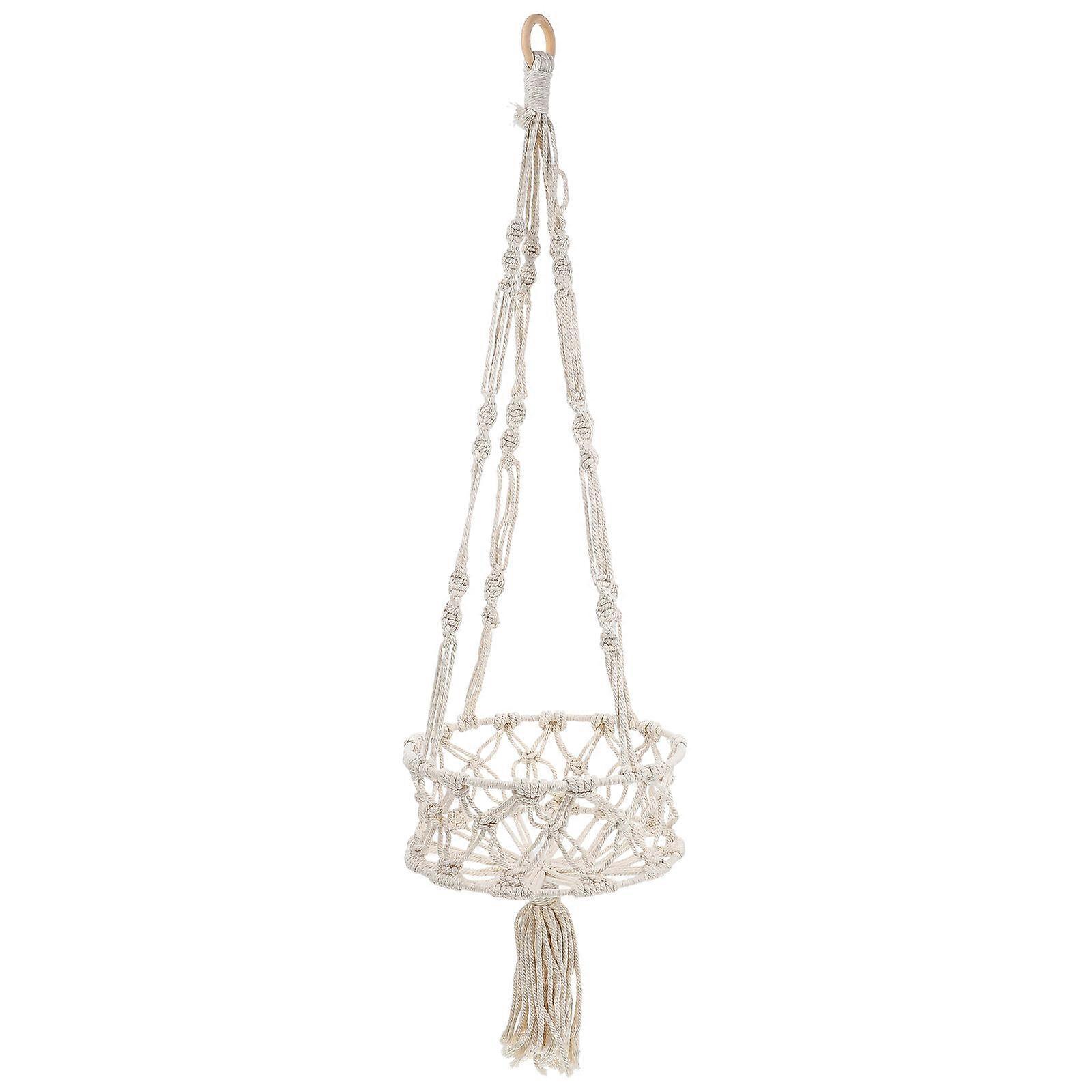 Flower Basket Macrame Plant Holder Balcony 80CM Cotton Thread 1Pack