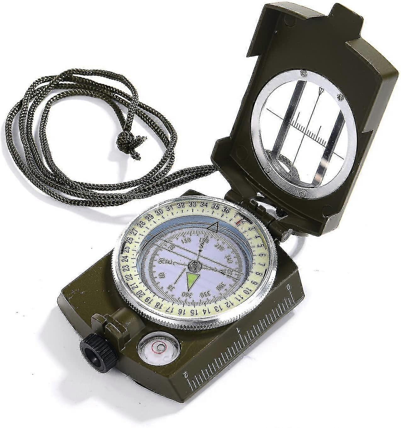 Multifunctional Portable Military Orientation Compass for Hiking Camping Travel Exploration - Army Green 85*53*30mm
