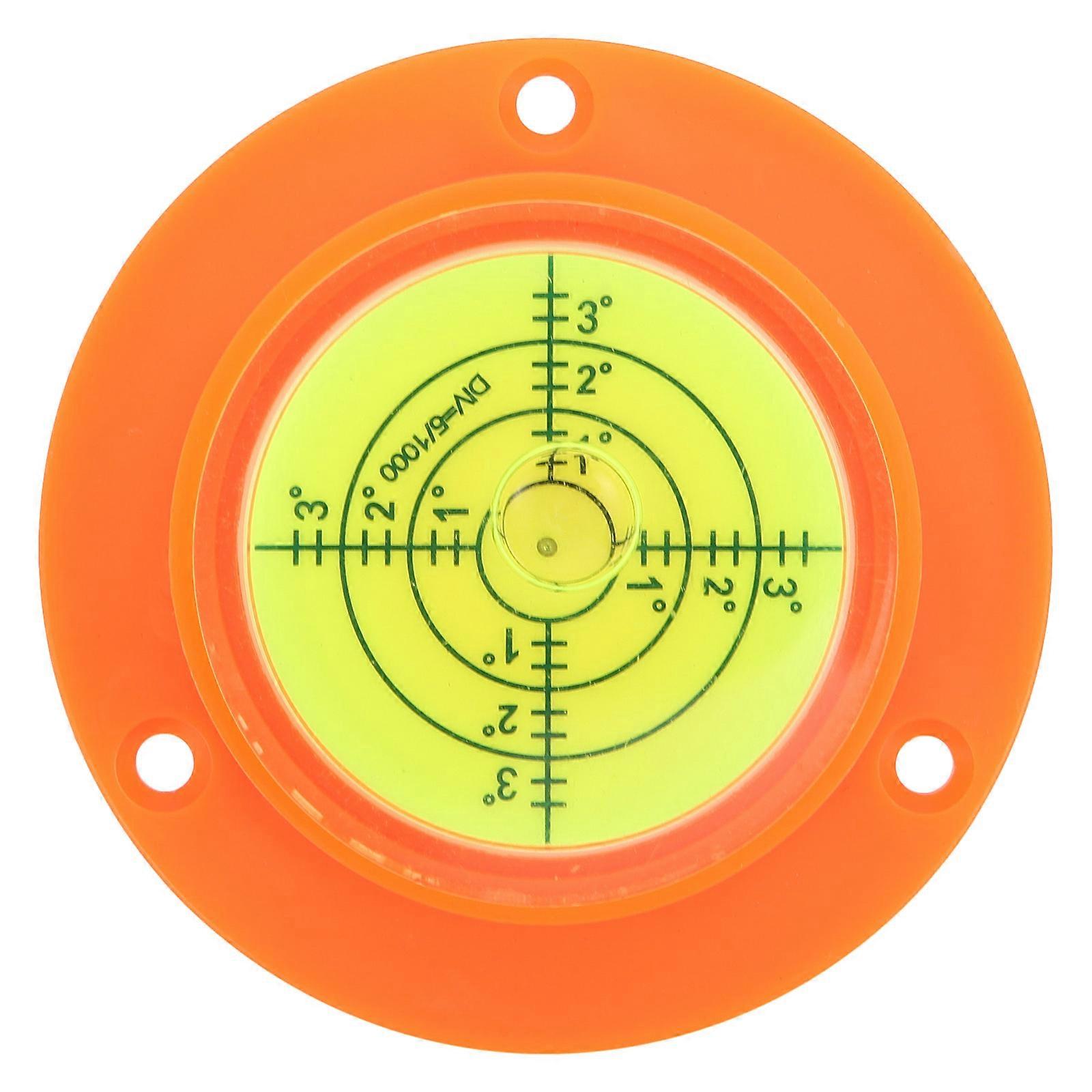 Turntable Bubble Level Measuring Tool For Diy Installations Orange 6.00X6.00X1.50cm Measuring 1Pack