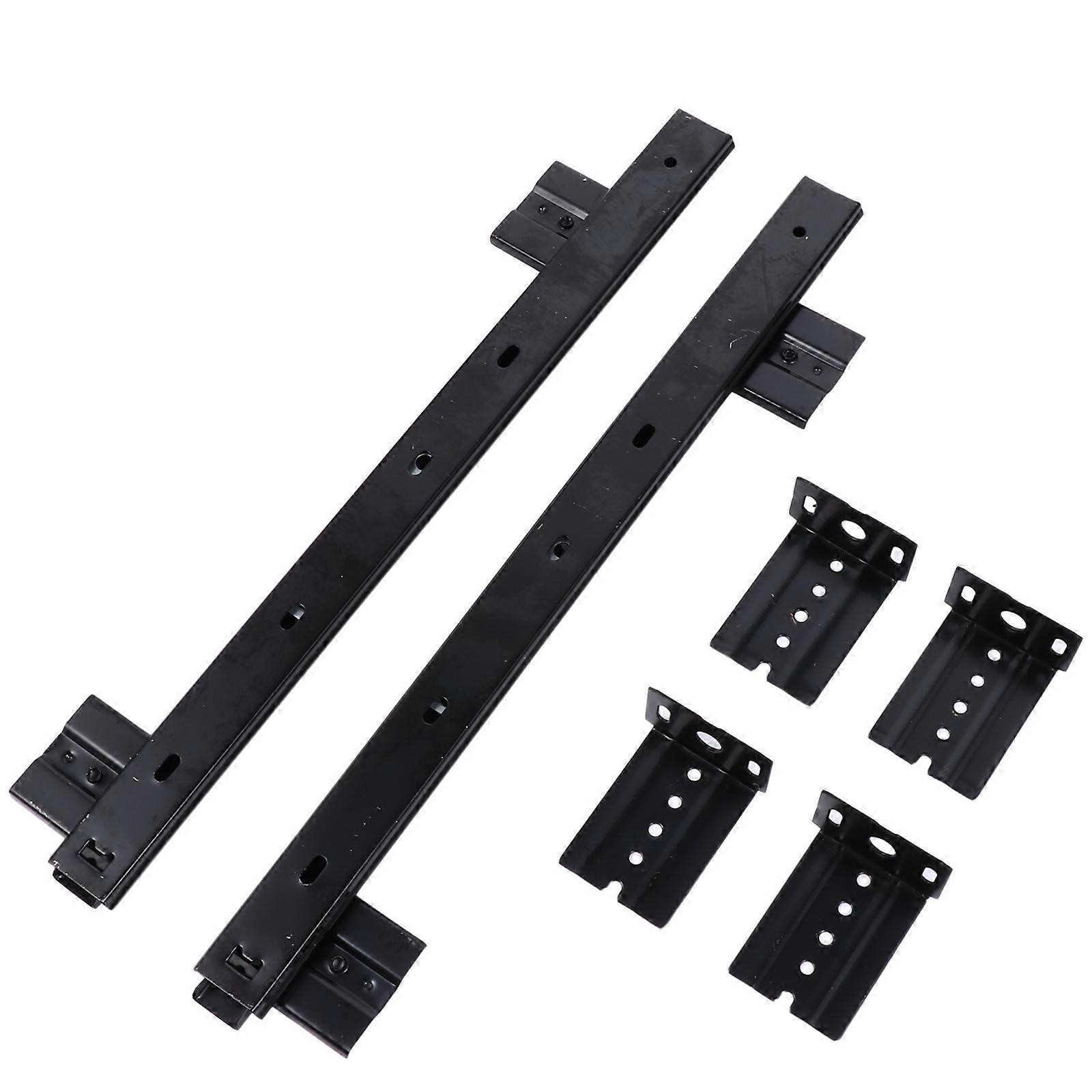 Table Extent Rack Drawer Slide Keyboard Platform Office Use Black 34.5X2.5cm 1 Pair