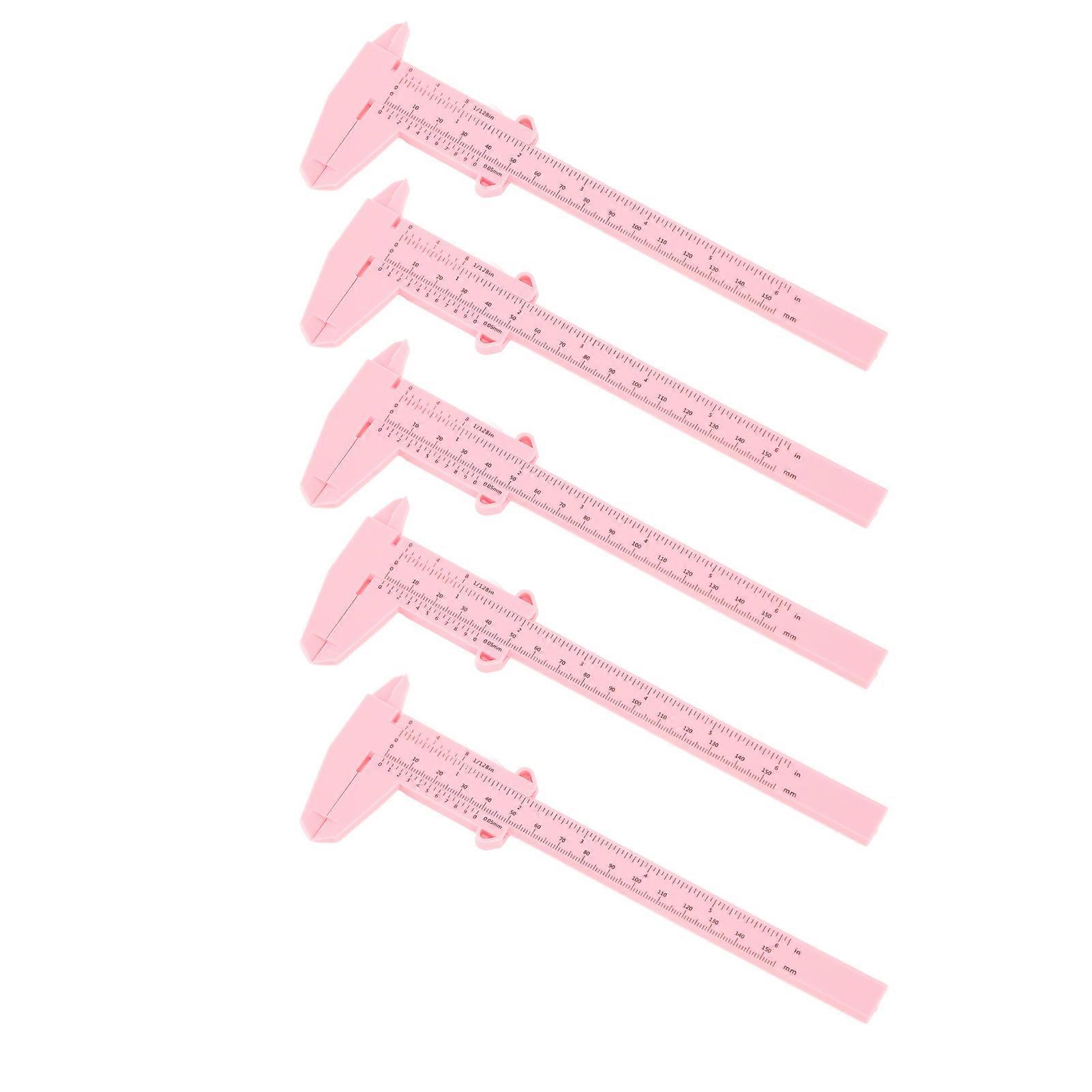 10PCS 150mm Eyebrow Microblading Ruler Eyebrow Makeup Measuring Position Mark Tools for Beginner Professional User Pink 