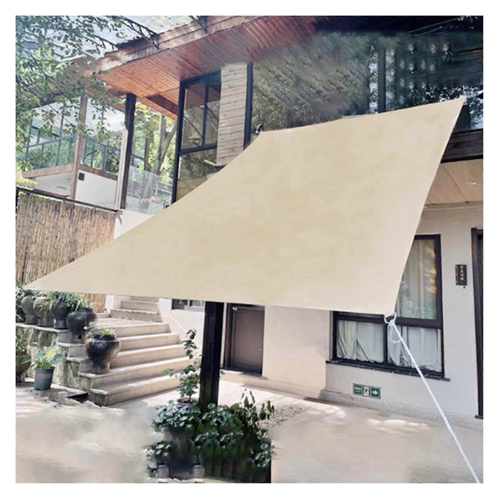 Sonnensegel 95% UV Protection Rectangular Shade Sail For Outdoor Use Terrace Garden Backyard Adjustable Khaki 4x7m
