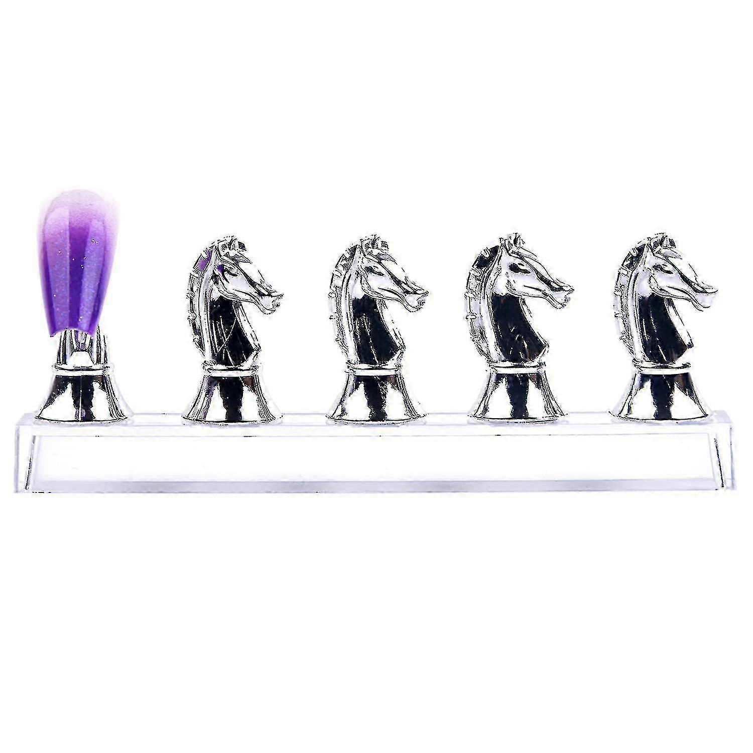 1 Set Acrylic Nail Display Practice Stand with Magnetic Base for Salon and Home