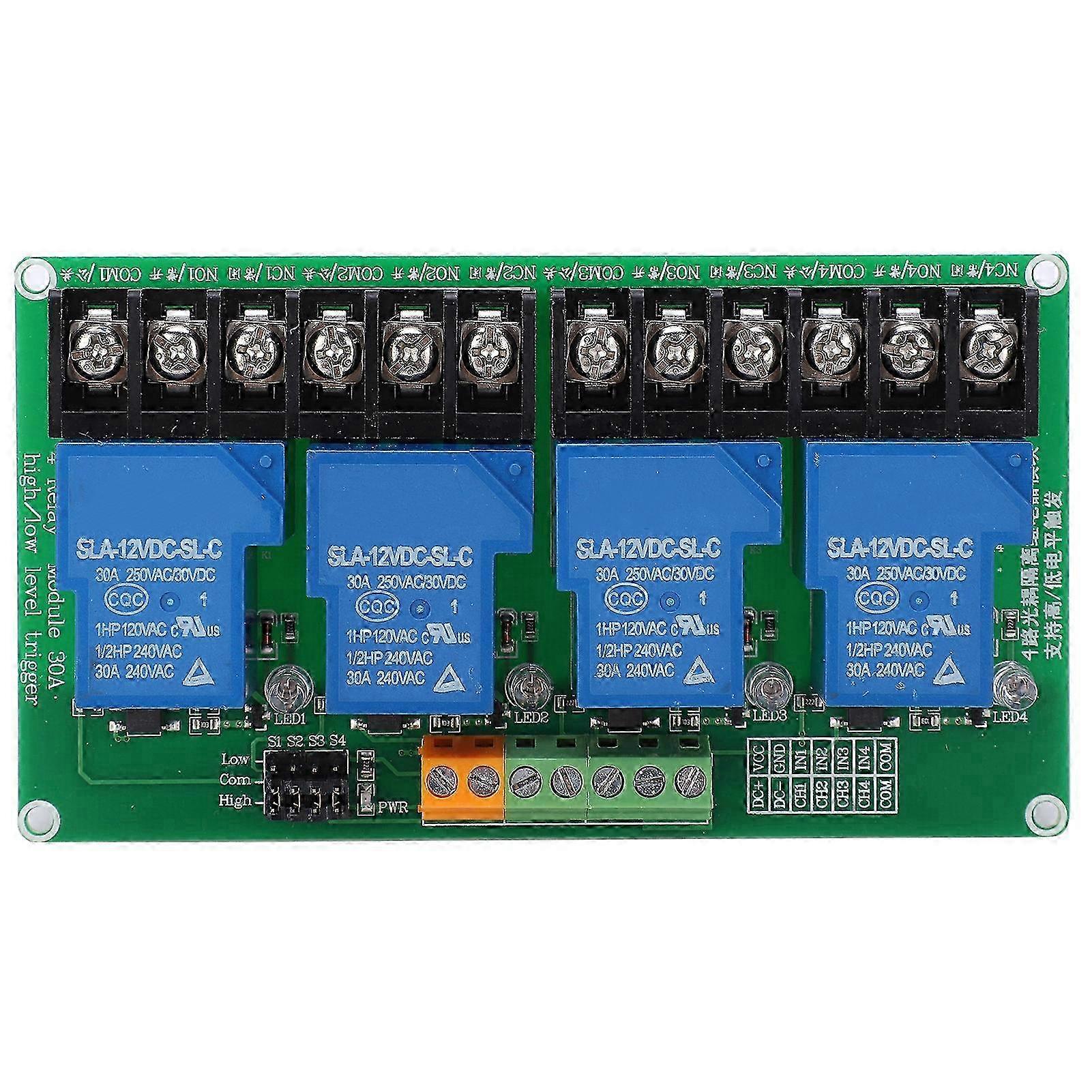 4 Channel Circuit Relay Module for Automatic Control with High Low Level Trigger 12V Electronic Component