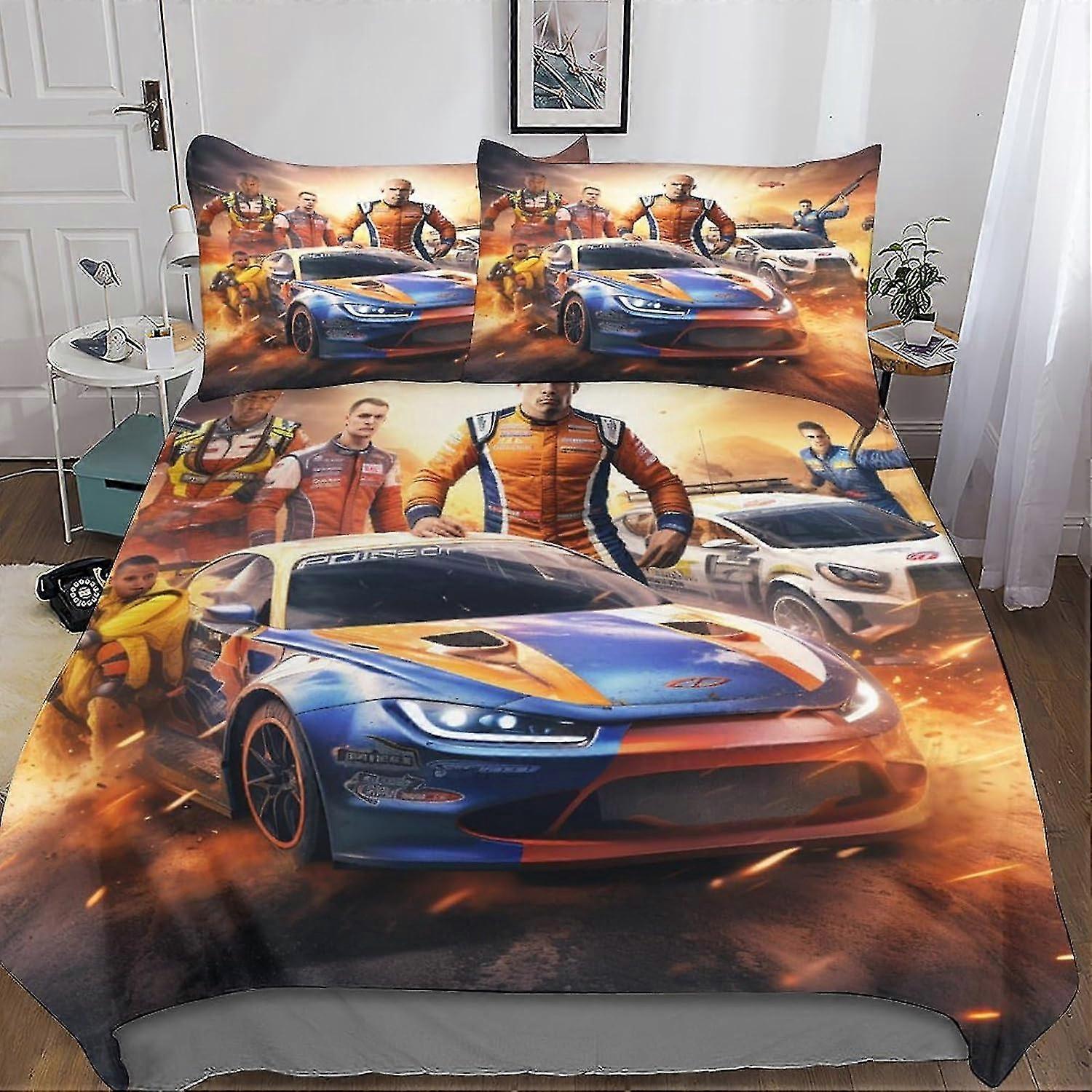 Conjunto de 3 Peças Capa de Edredão Conjuntos de Cama de Microfibra, Capa de Colcha de Filme com Impressão 3D com Fronhas, Fecho de Zíper Oculto