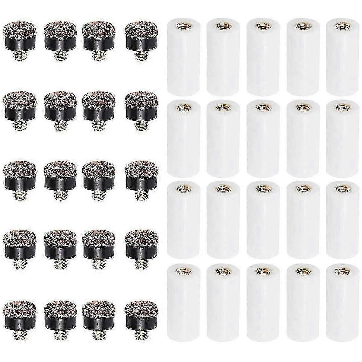 20 Sets of 12mm Billiard Cue Tips with Replacement Ferrules for Cue Sticks