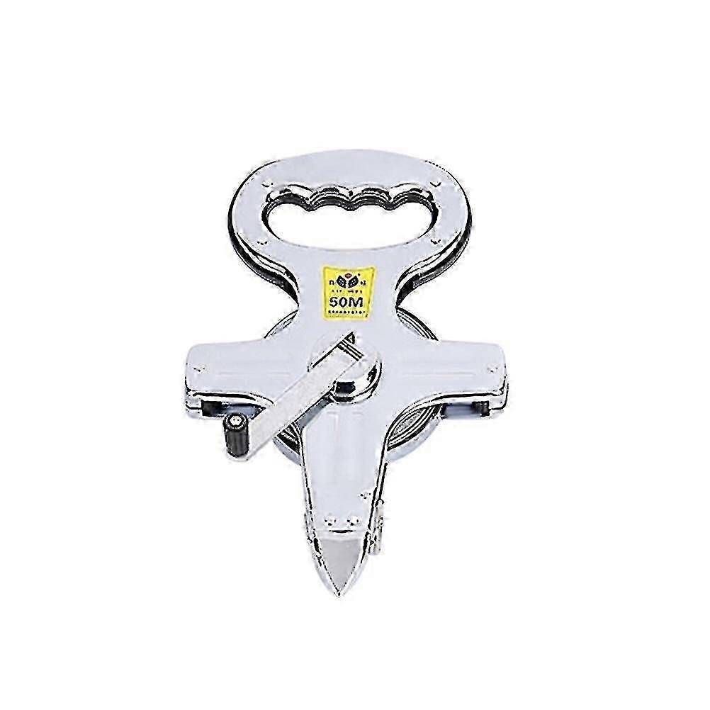 100m multifunctioneel meetlint Handbediende Disc Rule Engineering Ruler roestvrij stalen tapeline (zilver)