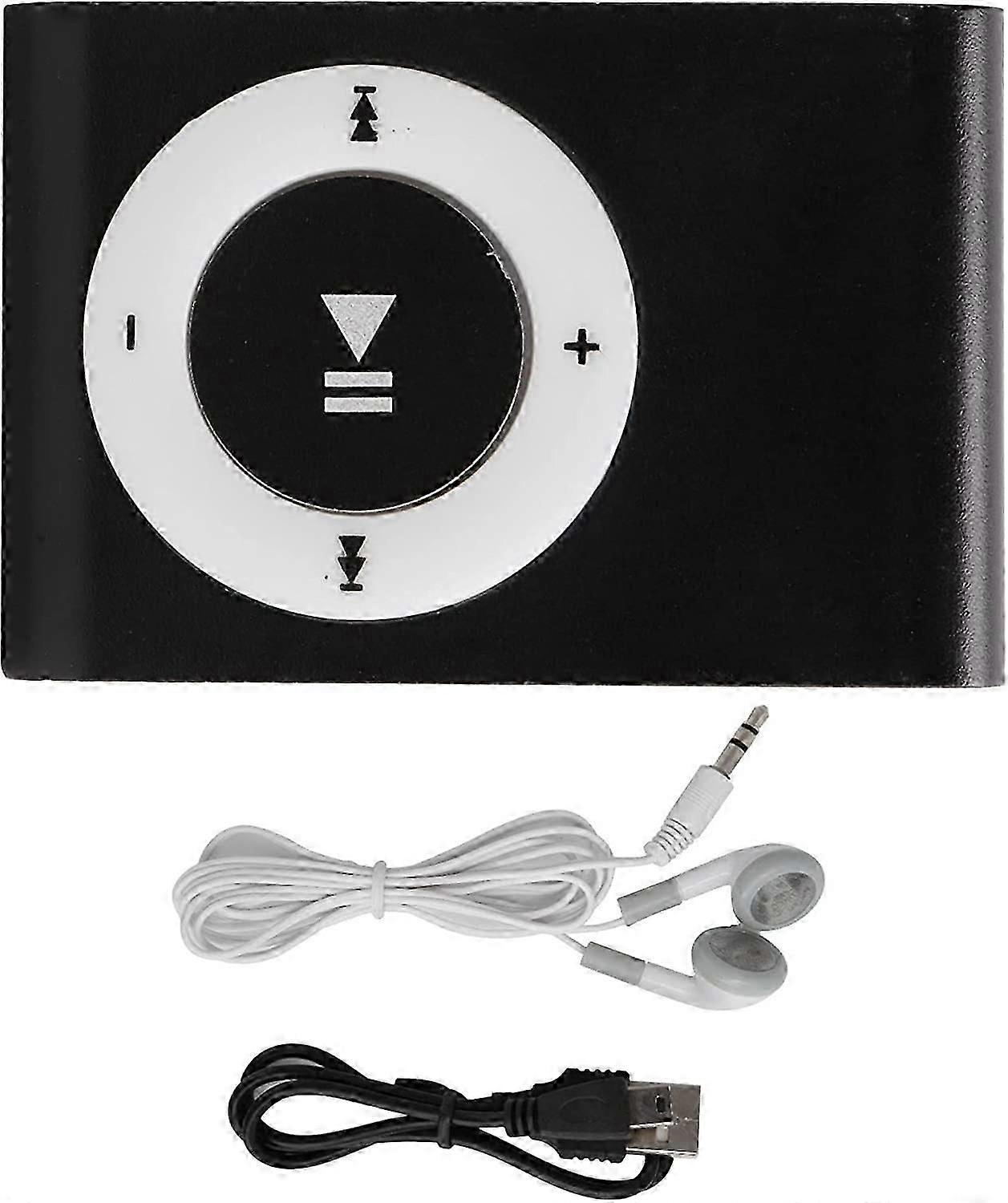 Mini Clip-On MP3 Player - Portable Digital Music Player in Black