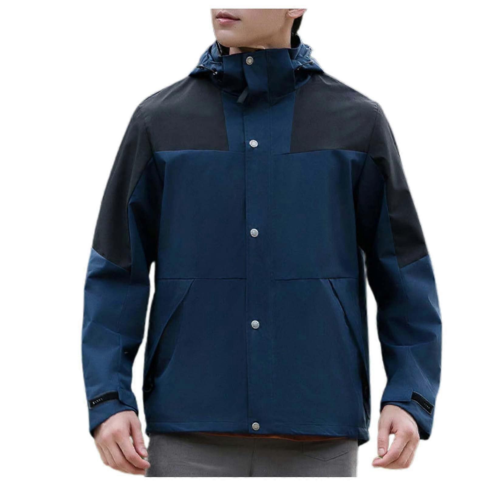Rain Jacket Women's Thin Windbreaker Lined Breathable Wind Jacket 4XL Dark Blue