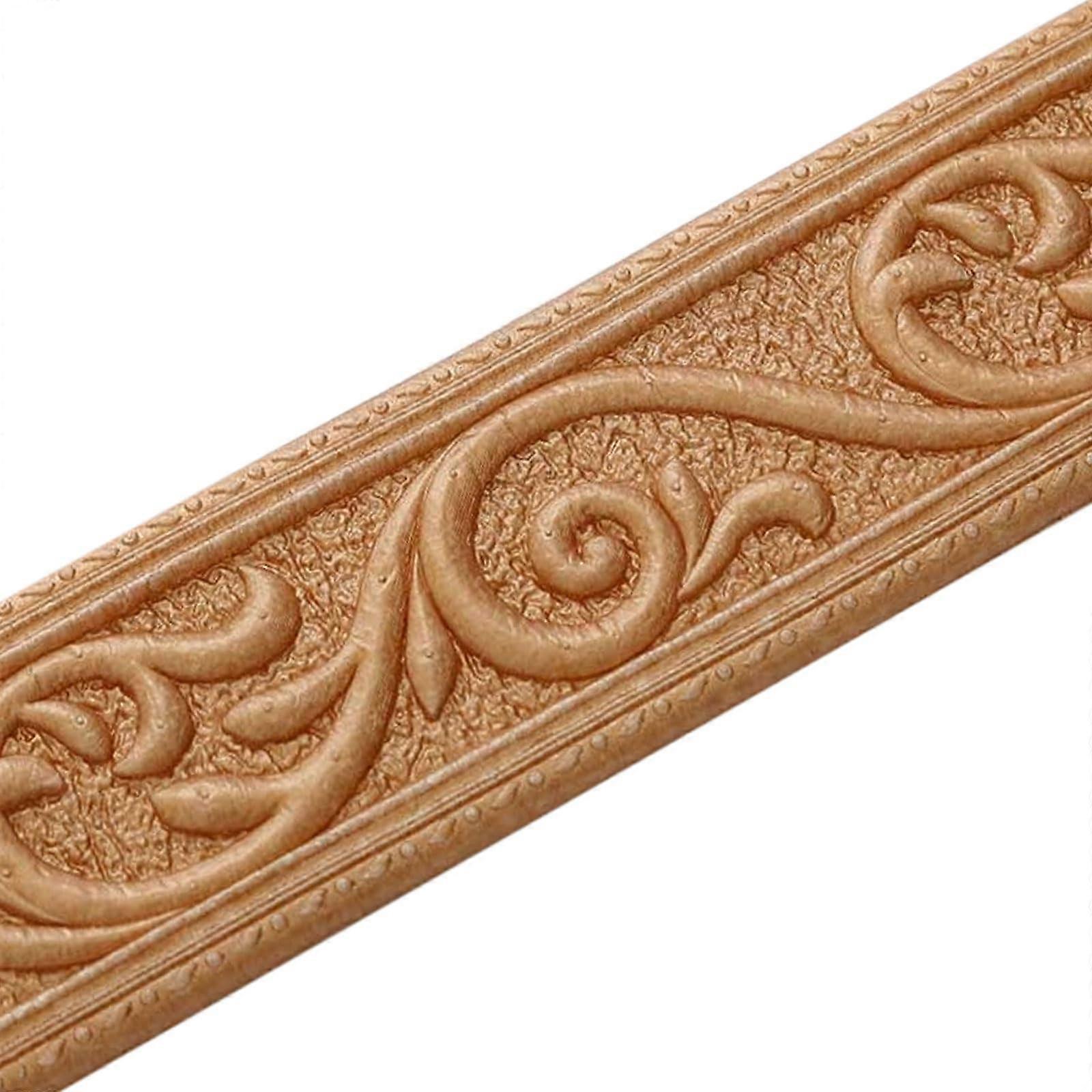 3D Foam Self-Adhesive Baseboard - Flexible Wall Trim for Easy Installation, 2.3m x 5.5cm, Brown Home Decoration