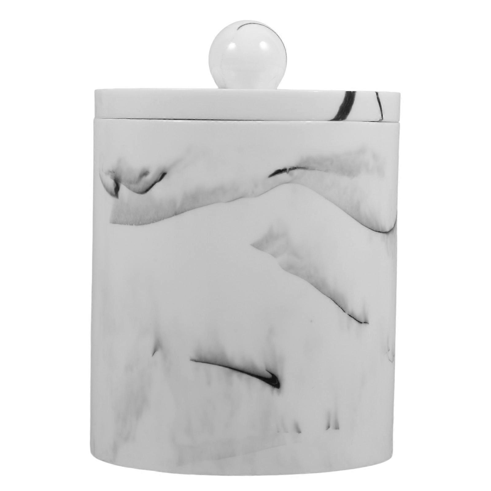 Makeup Holders And Organizers Resin Storage Box Simple Marble Texture 8.3*8.3*11.1cm for Home 1Pcs