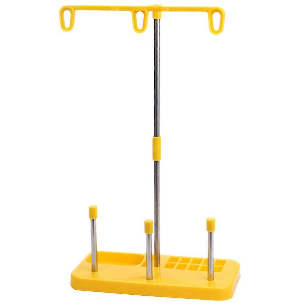 Broderitrådstativ gul plast for sergerarbeid flokeforebygging 1 sett
