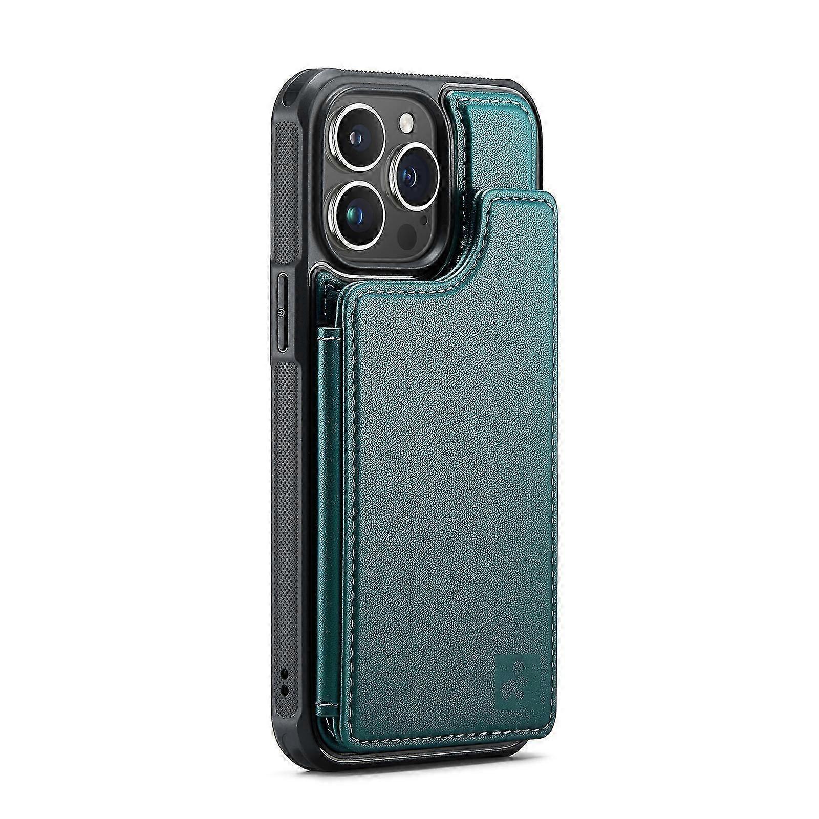 جراب لهاتف iPhone 15 Pro Max / 15 Ultra مع حامل بطاقة ، غطاء مسند من جلد البولي يوريثان غطاء مغناطيسي مقاوم للصدمات
