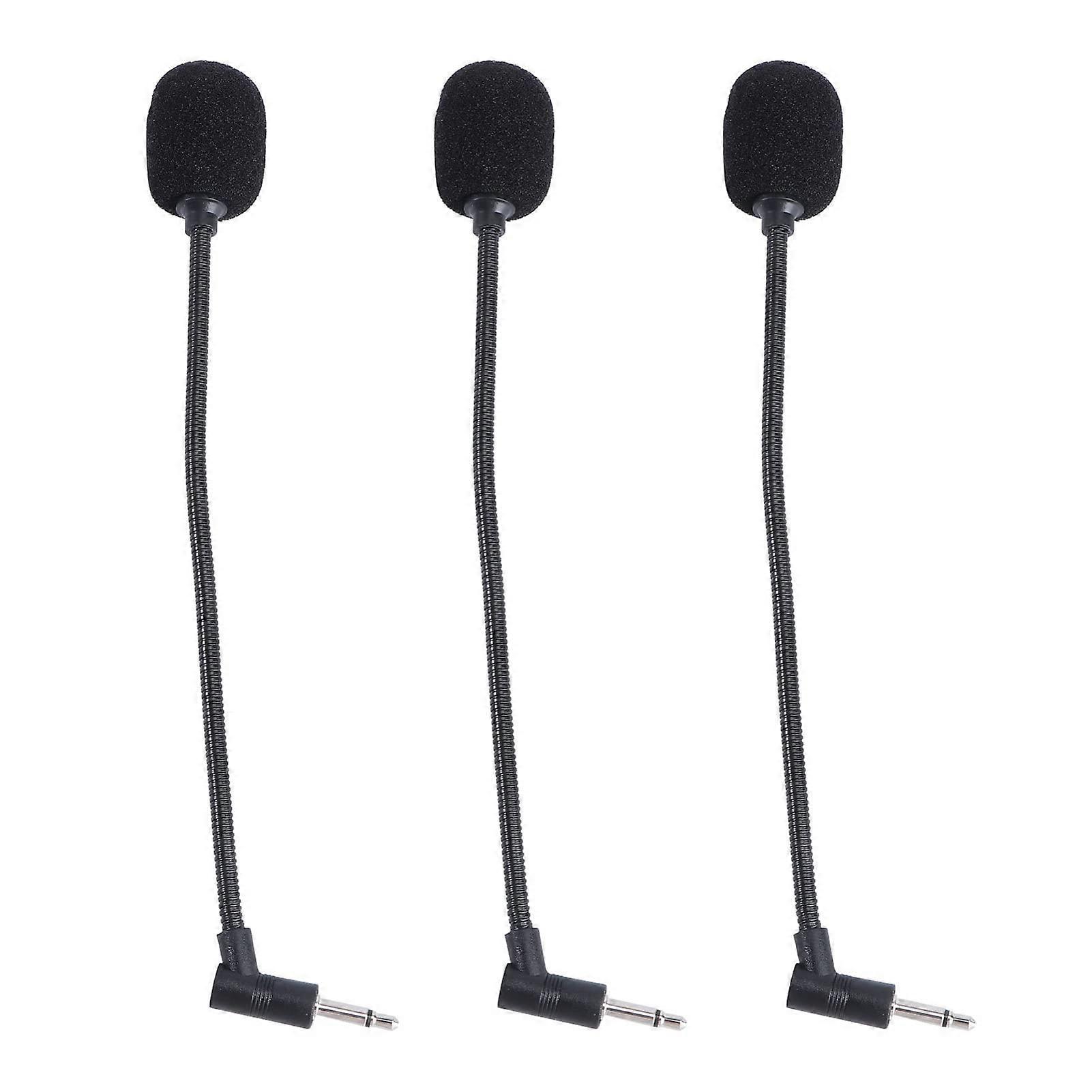 Microphone 3-Pack Condenser Lavalier Stereo Mini Mics For Computer, Telephone, Skype, Teaching Noise Reduction Black