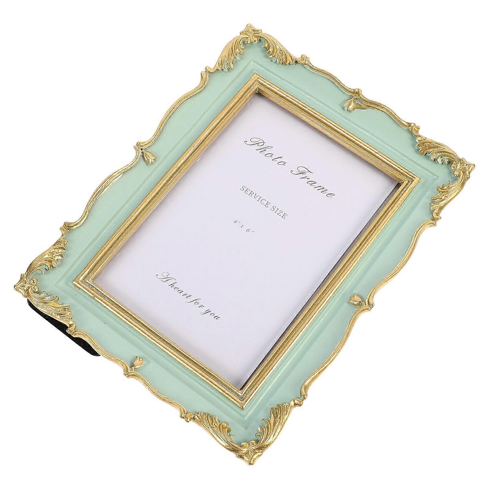 Resin Photo Frame Vintage Style Decorative Frame for Home Use 20x15cm Photo Display 1Set