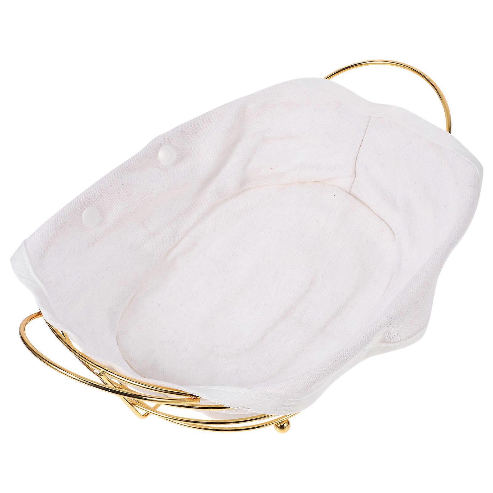 Bread Basket For Countertop Portable Iron Basket With Handle Multi-Functional Storage Container Home Use 1Pack
