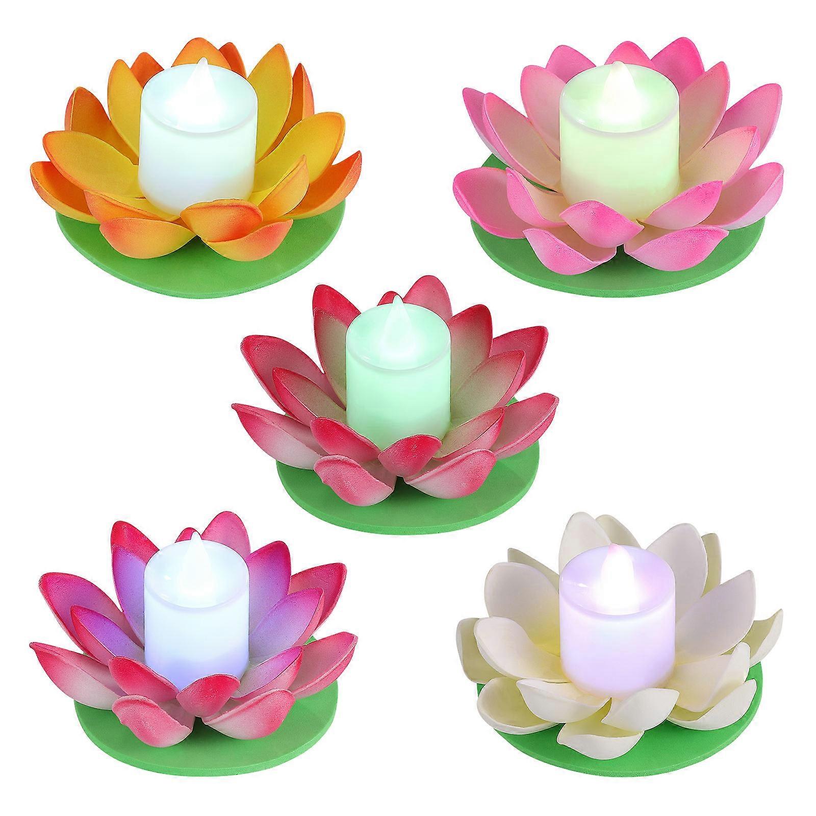 LED Floating Lotus Lights with Battery Operated Colored Glow for Pond Pool Garden Wedding Decor