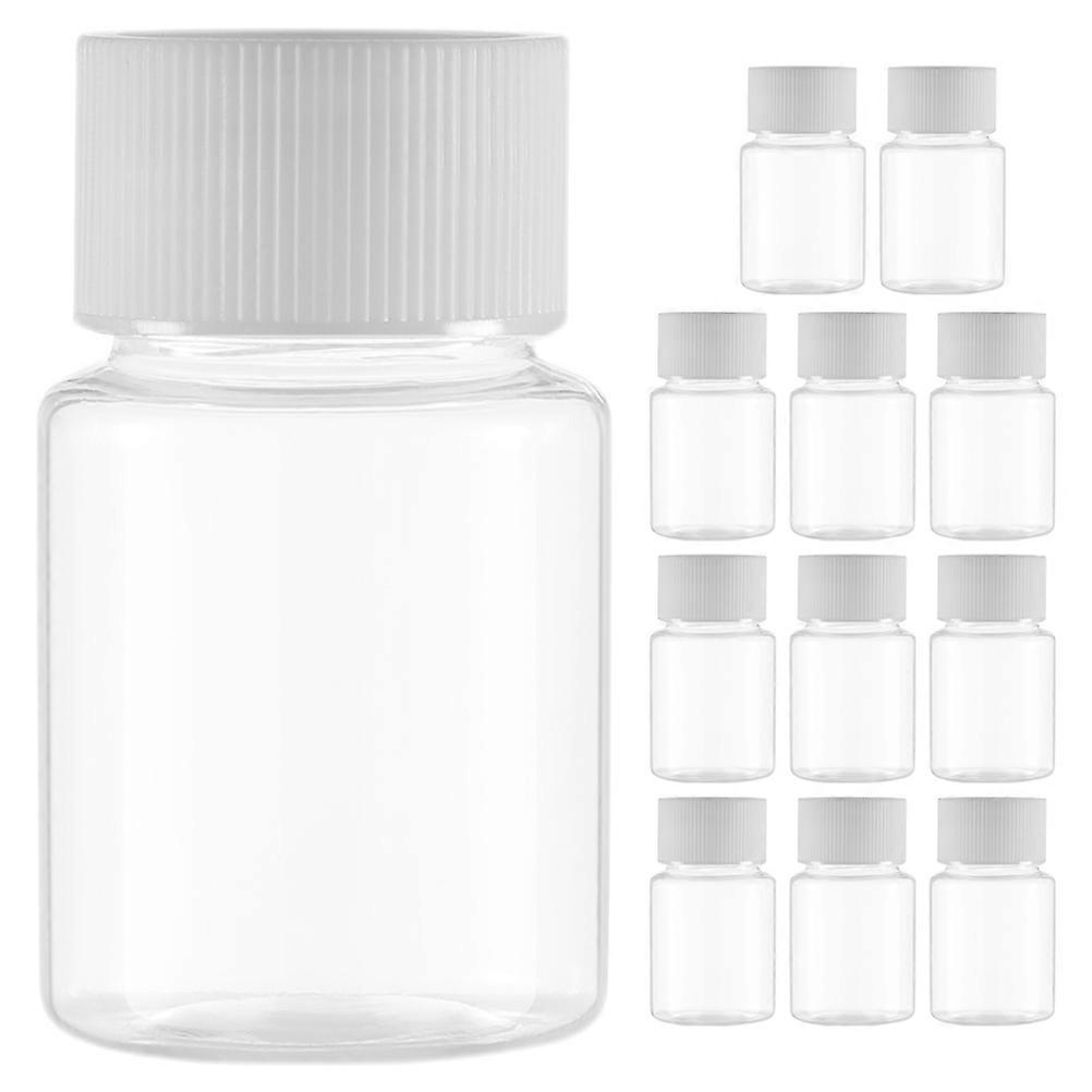 Clear Bottles With Caps Pill Bottle For Daily Use Capacity 30ml Cylindrical 12Pcs