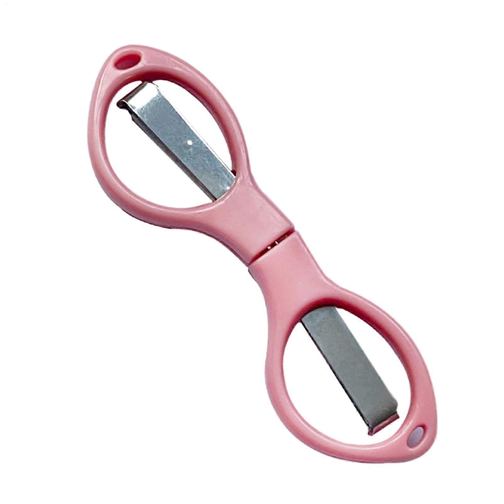 Travel Scissors Portable Paper Cutter - Retractable Pocket-Sized Multi-Purpose Craft Scissors in Rose Gold for Home and Hospital Use
