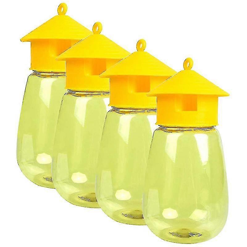 4 Pack Fly Reusable Traps, Fruit Fly Traps Fly Catcher Outdoor(yellow)