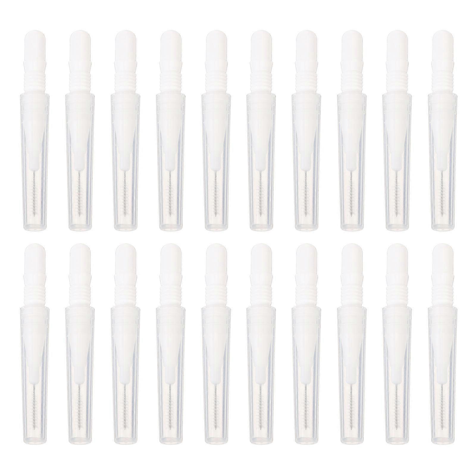 20pcs Mini Makeup Brushes with Caps – Multi Use for Eyebrow, Eyelash & Interdental Cleaning – Lightweight & Portable for Travel & Home