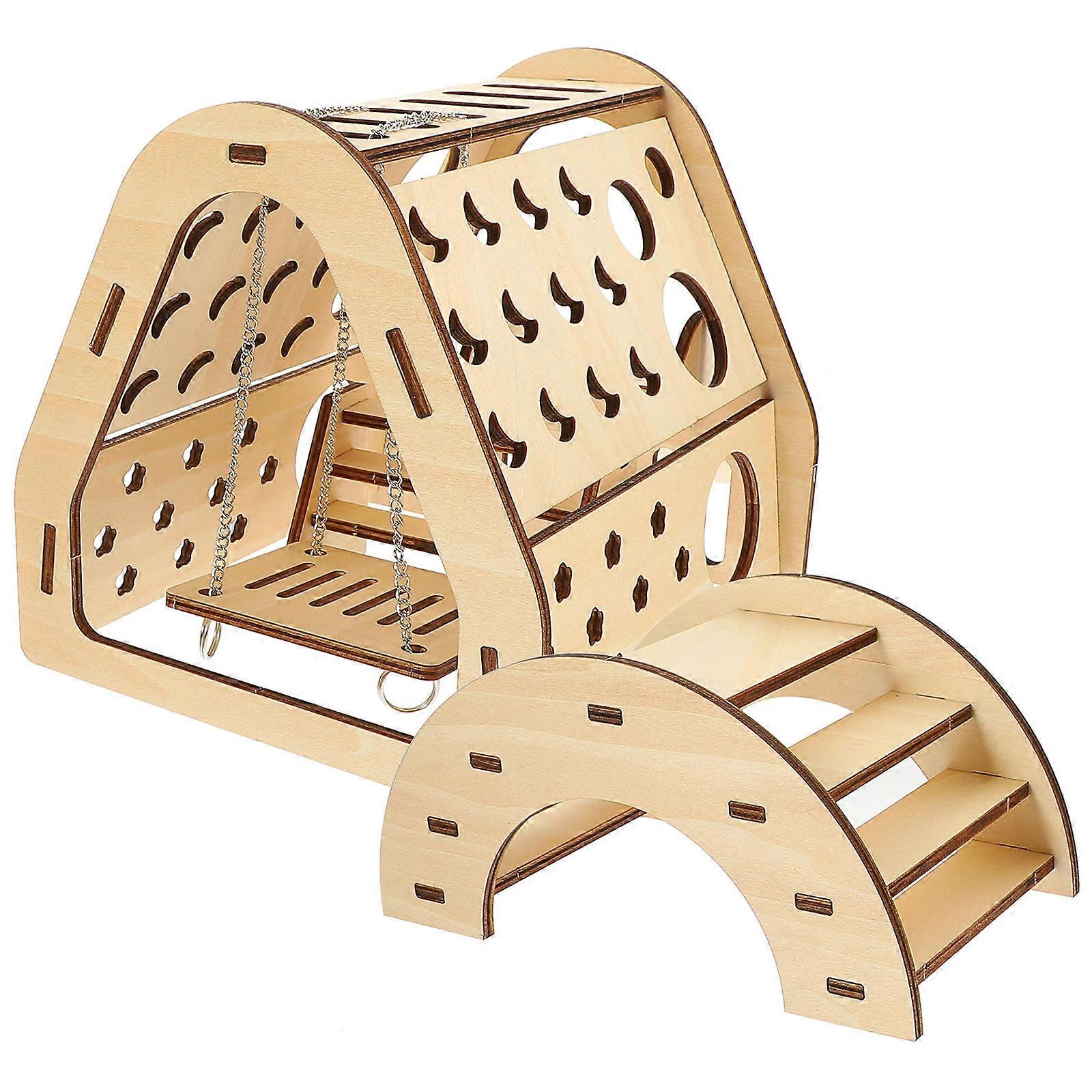 Hamster Exploring Toy Diy Assembled Sliding Hut Playing Pet Playground 27.5x15.2x15.4Cm 1Set