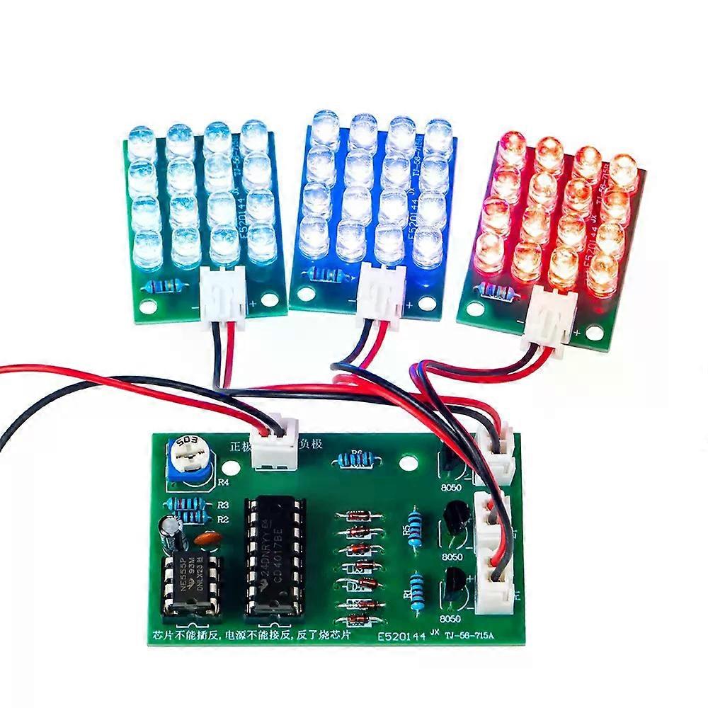 DC 12V CD4017 + NE555 Flash Light Explosion-flashing LED Suite Self DIY Learning Electronic Kit Strobe Module Production Design