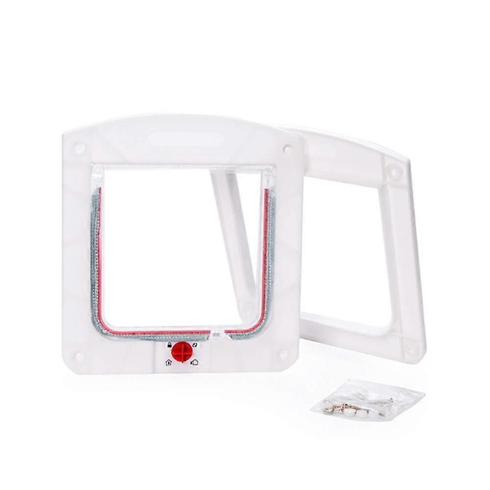 Magnetic Cat Flap with 4Way Locking, Pet Door for Small Pets, Upgraded, Supports 7 kg