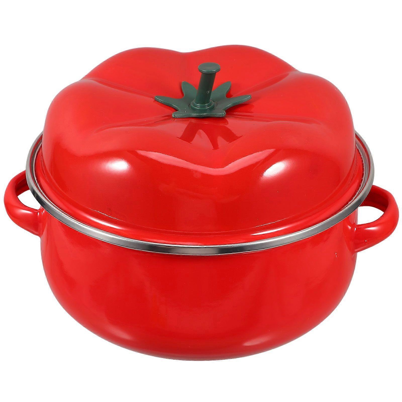 Enamel Stew Pot With Lid For Home Kitchen Multifunctional Cooking Pot Enamel Cookware For Cook Bibimbap Soup Rice Stew Casserole 20cm