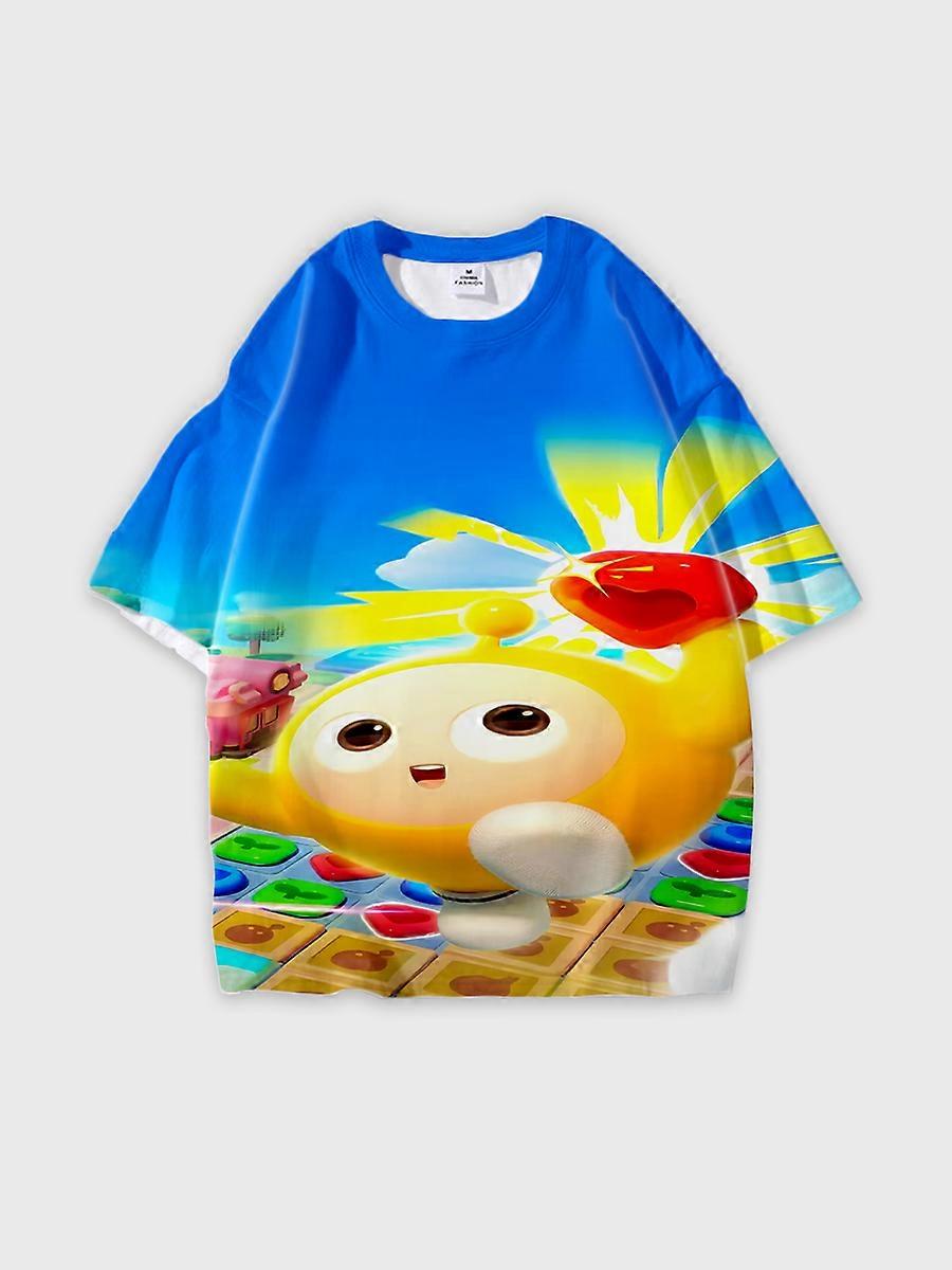 T-shirt round neck Pattern loose short sleeve JW1907