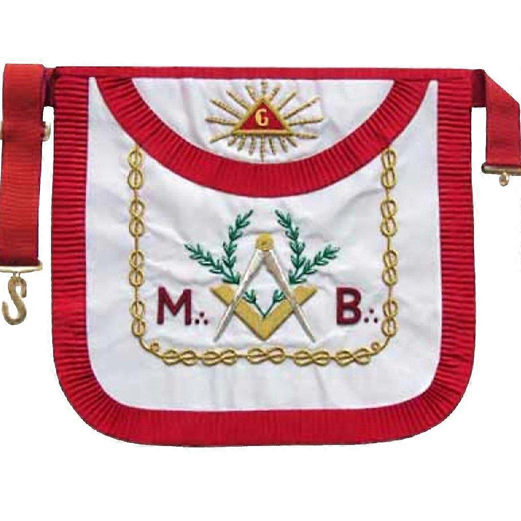Masonic Scottish Rite Aasr "m+b" Round Hand Embroidered Apron