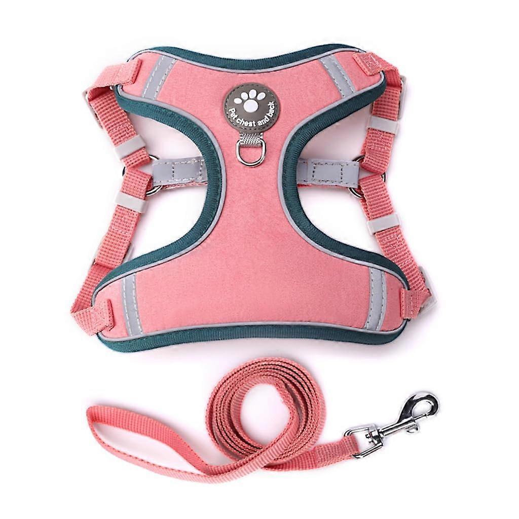 Breathable Pet Vest and Collar Set with Soft Chest Harness for Small and Large Pets, Durable Leash with Traction Hook