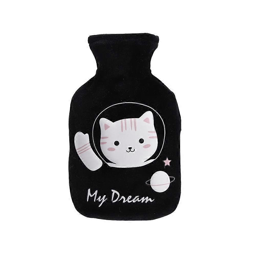 Hot Water Bottle Bag Hand Warmer Cat Pattern Winter Warm Abdominal Pain Relief (F)