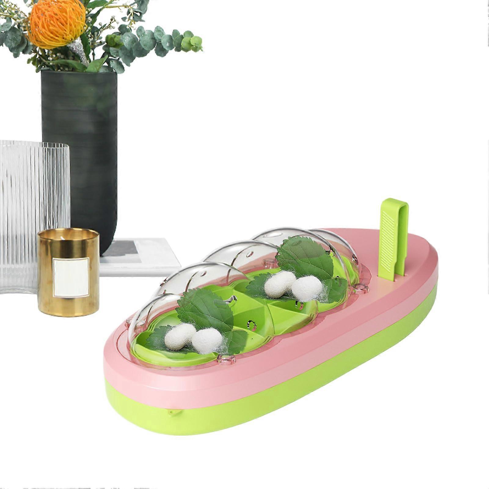 Silkworm Rearing Box for Children - Portable Larvae Rearing Box in Pink with Safe Design for Pupation and Observation