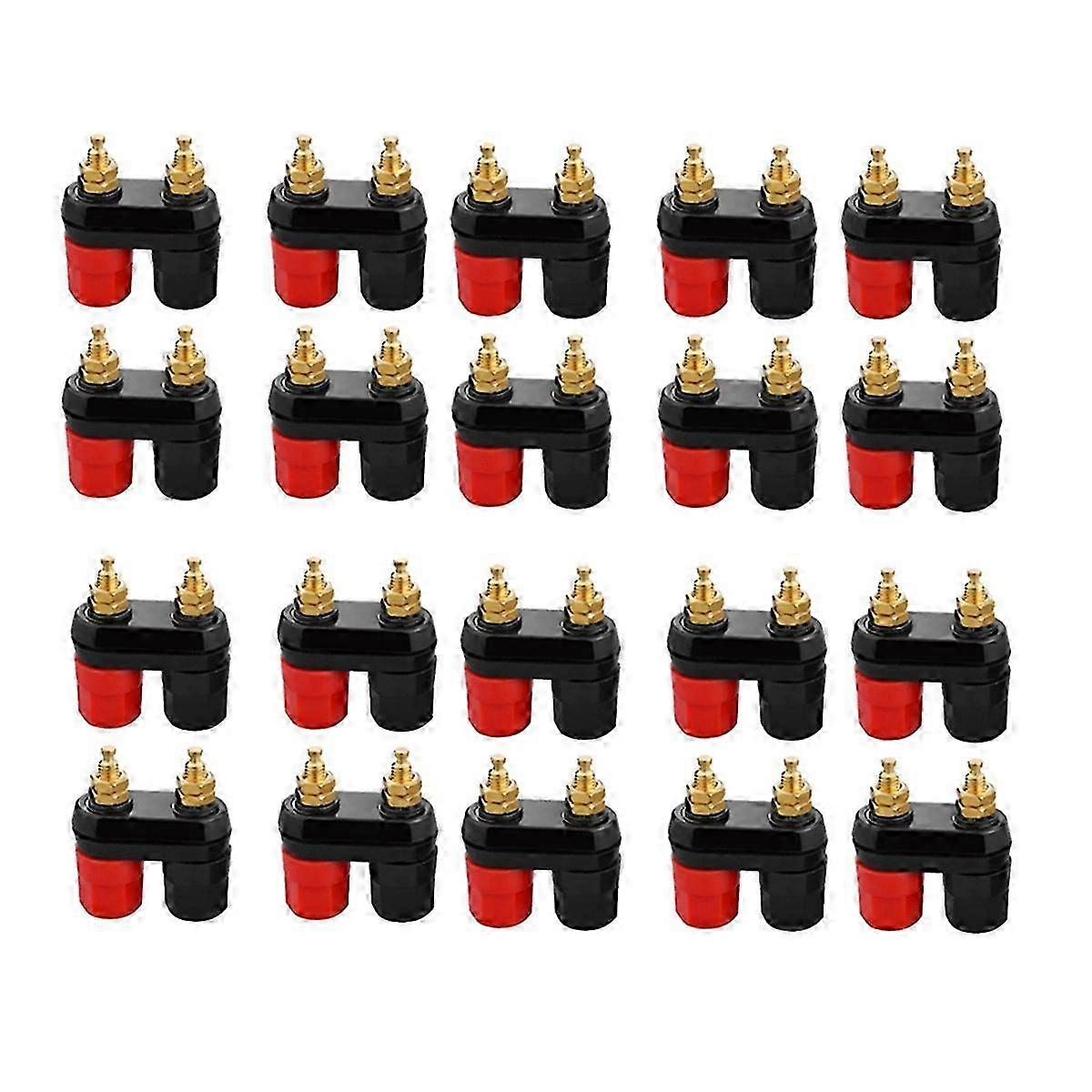 20Pcs Banana Plug Jack Female Socket Binding Post Dual 4mm Banana Plugs Connector for Speaker Amplif Edition 0718