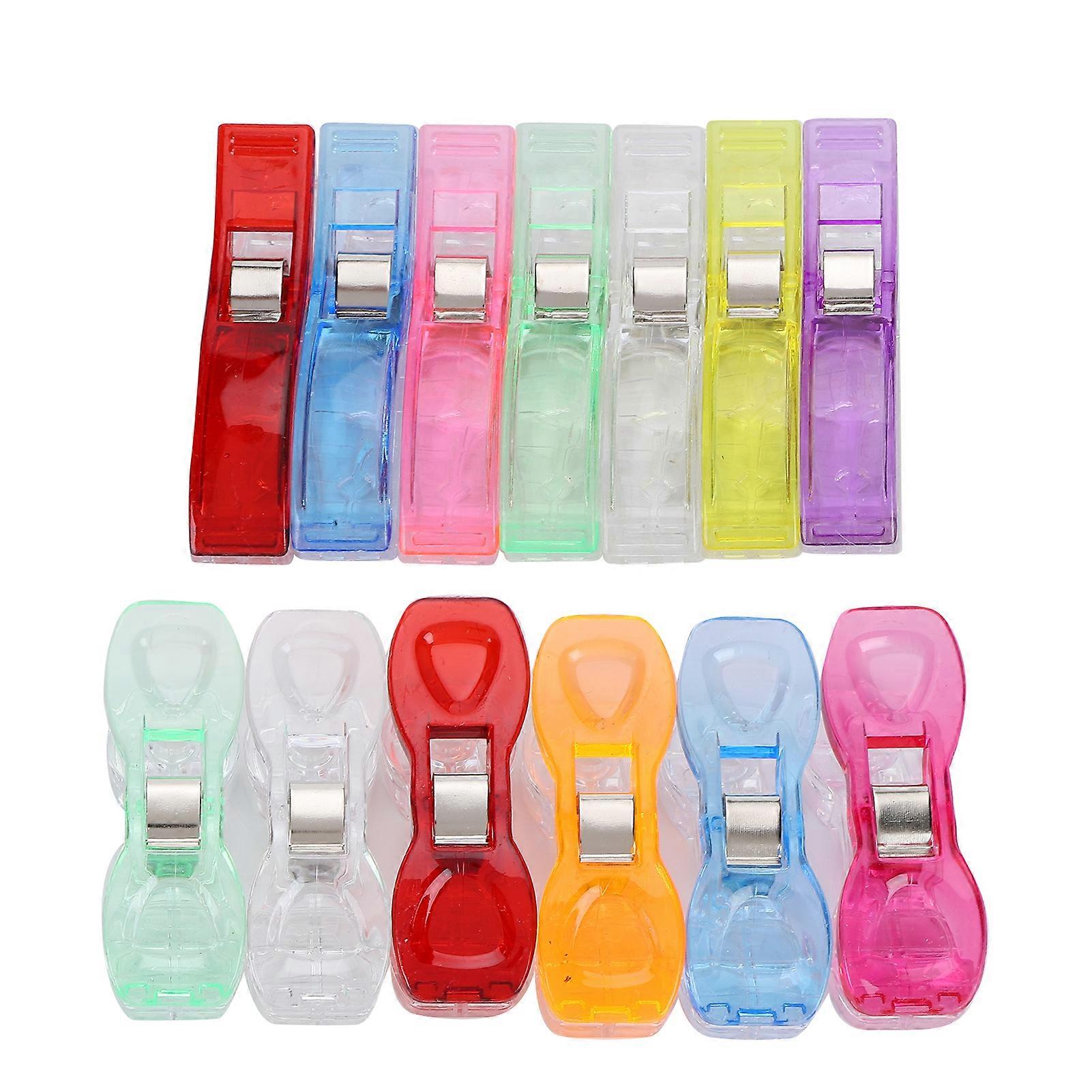 100Pcs Sewing Clips Plastic Assorted Color Hemming PatchWork Cloth Safety Knitting Clamp