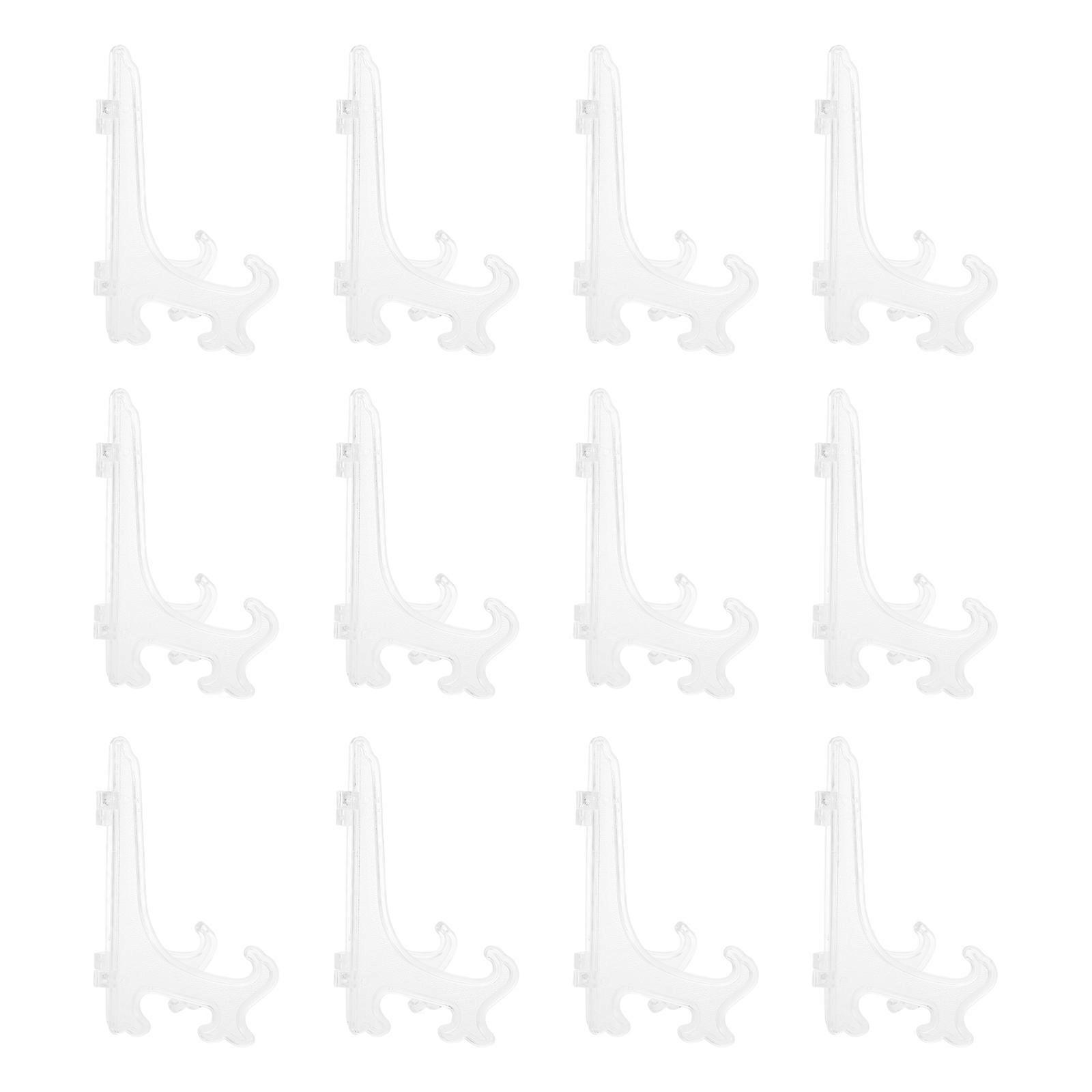 Foldable Transparent Display Stand for Plates and Photos Made of Material 12pcs