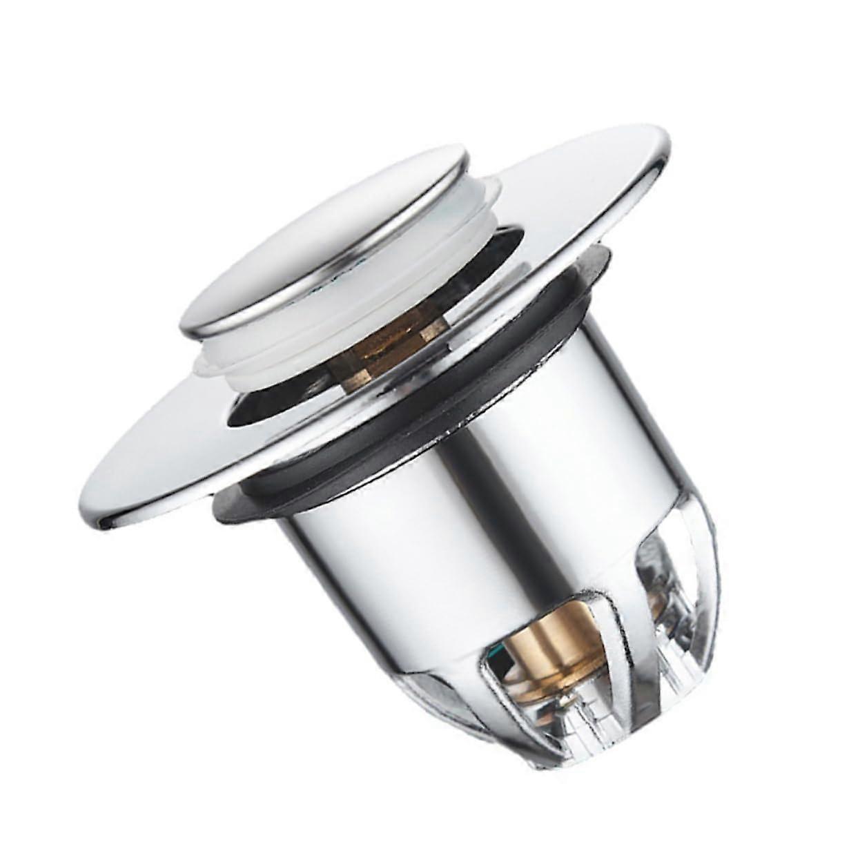 Popup drain stopper with copper core, practical drain filter for bathroom and sink, designed to prevent clogs and hair.