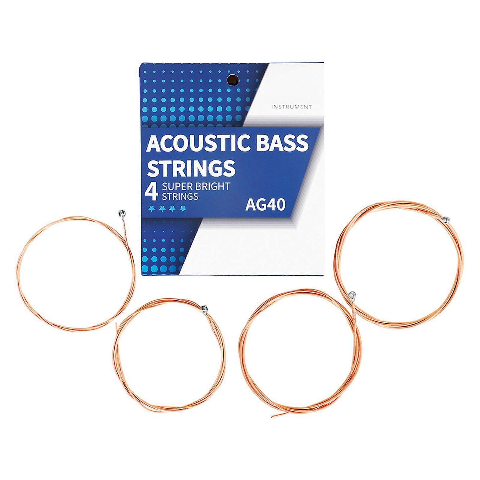 4pcs 4-String Acoustic Bass Strings 40 60 75 95 Carbon Steel Hexagonal Core Alloy Bass Strings for Beginners Easy to Use Multicolor