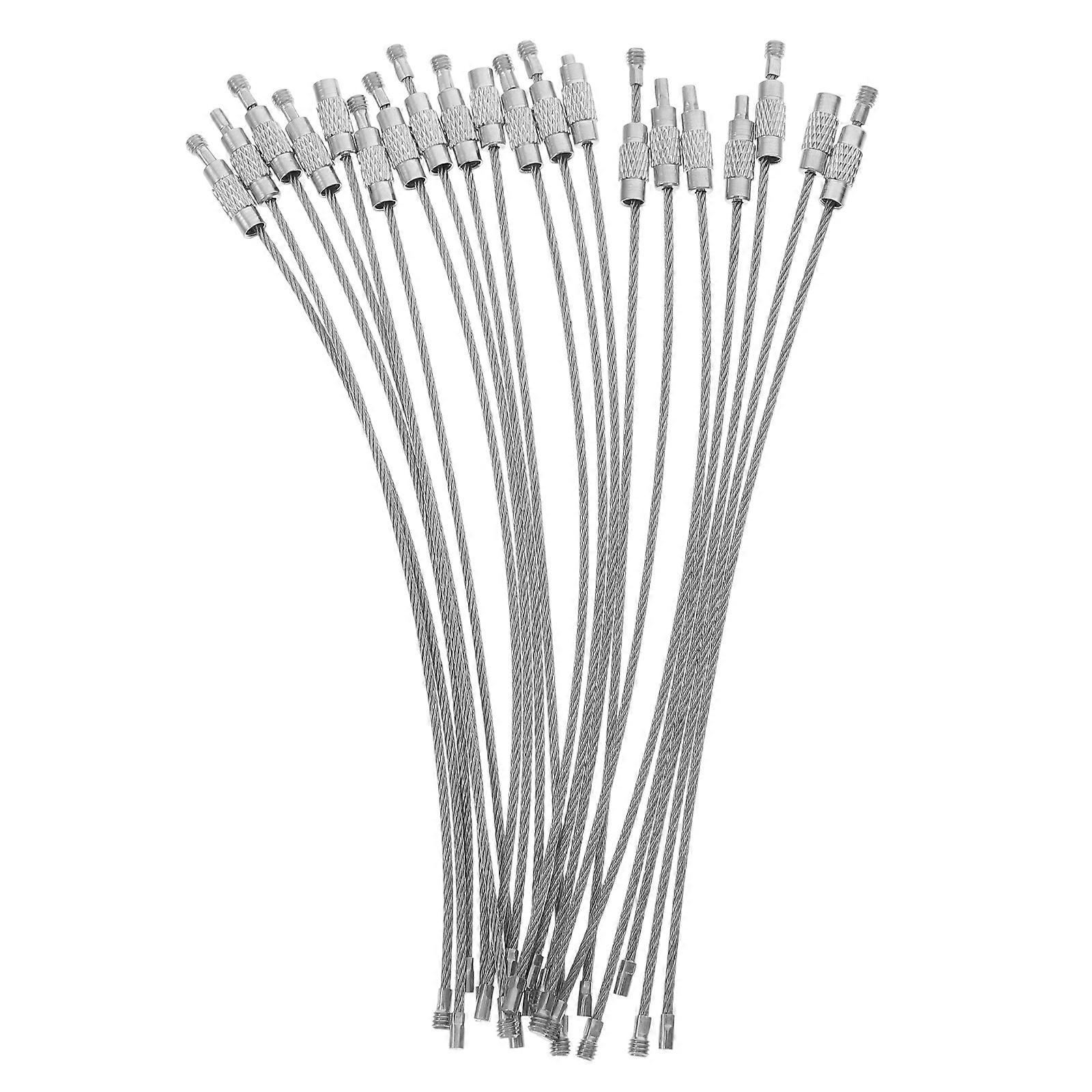 20pcs Stainless Steel Keychain Rings Heavy Duty Connectable Key Loops for Luggage Tags Outdoor Hiking Multipurpose Use Hardware