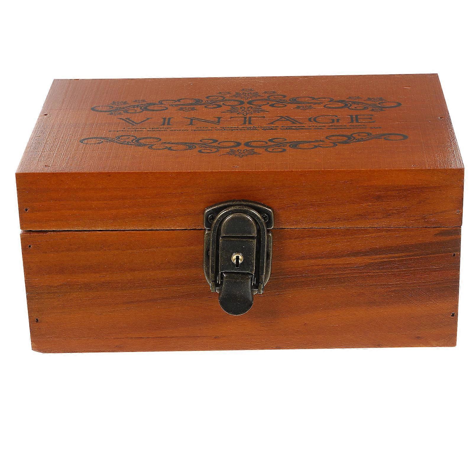Compartment Storage Box Wooden Rectangular For Shop 1Set