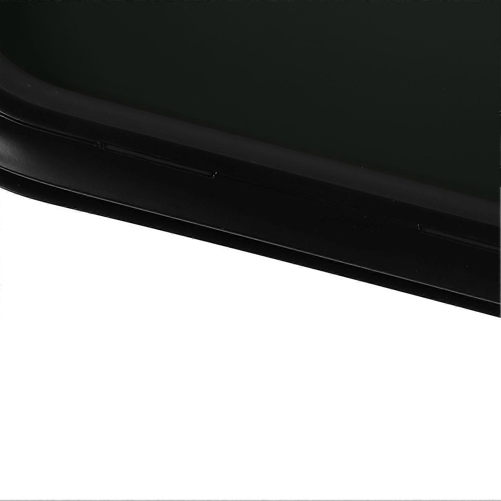 450x450mm RV Fixed Window Rounded Transparent Black Glass Entrance Door Window with Frame for Camper Caravan for 33‑38mm Wall Thickness