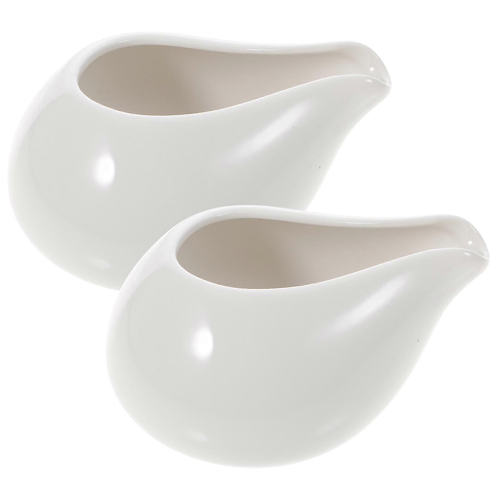Ceramic Gravy Boats Western Style Sauce Storage Plates Home 240ml Pouring Convenience 2Pack